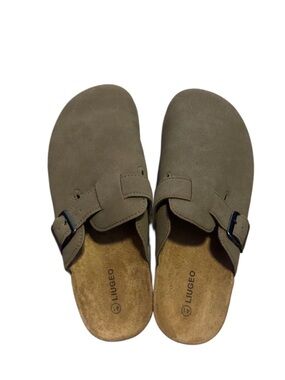 Brown Slip-On Clog with Buckle